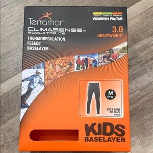 Terramar Climafleece Kids Baselayer Pants - Black W8755